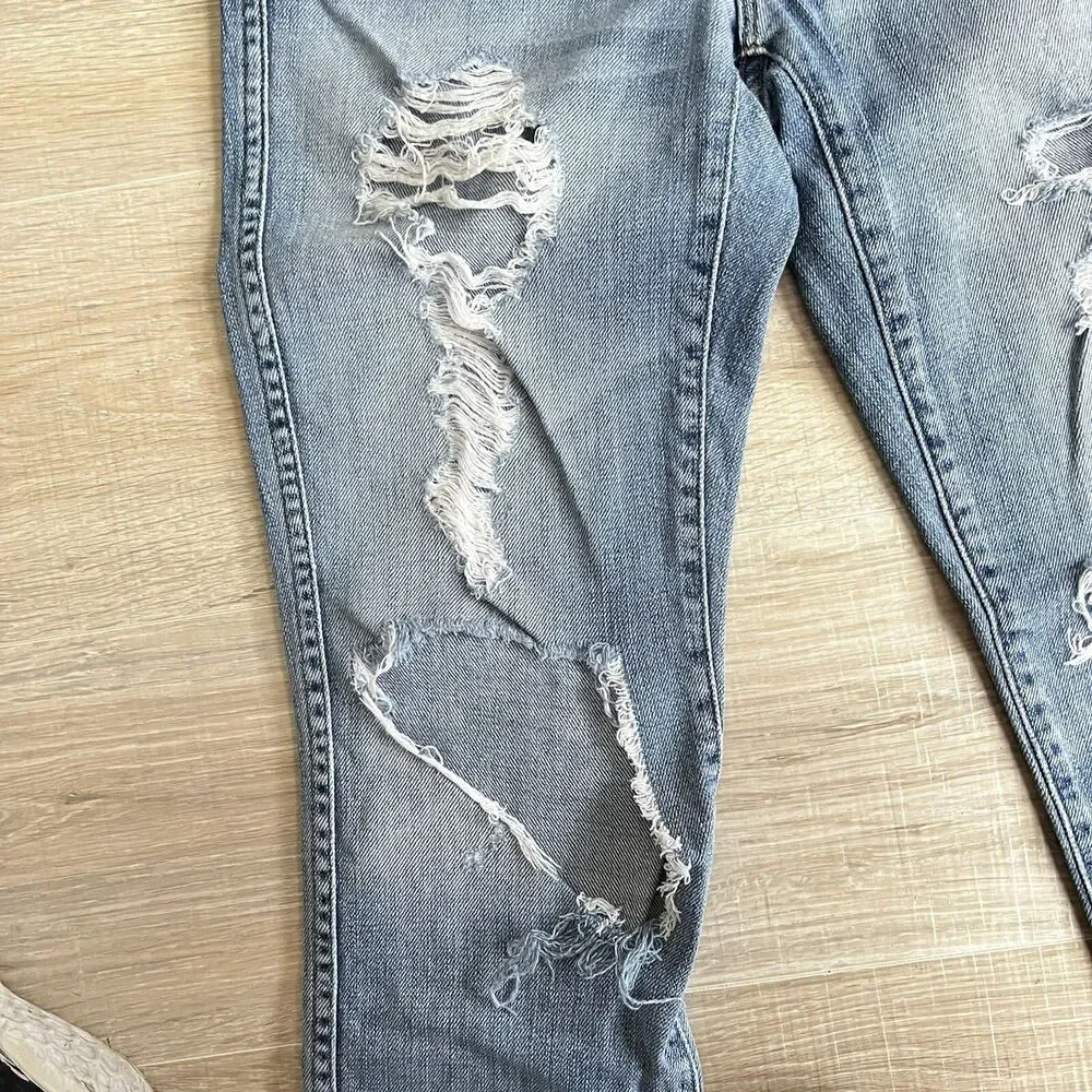 J. Crew Vintage Straight Jeans Womens Size 24 Distressed USA Made Holes